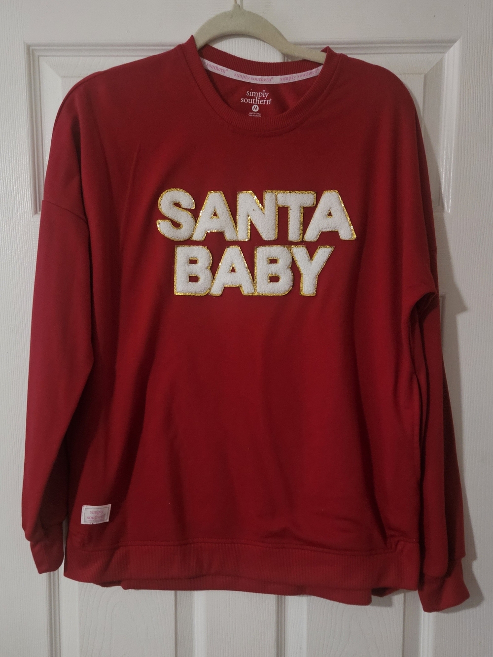 Simply Southern Red Holiday 'Santa Baby' Pullover